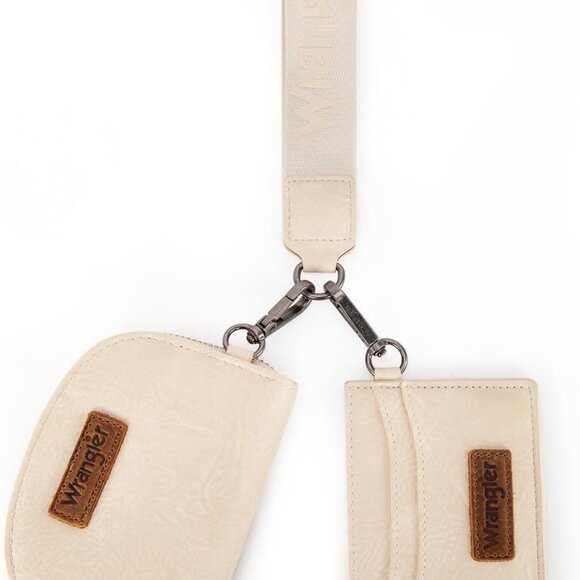 Wrangler KeyChain Wallet Wristlet Wallets for Women Dual Pouch Wristlet Rfid Blo